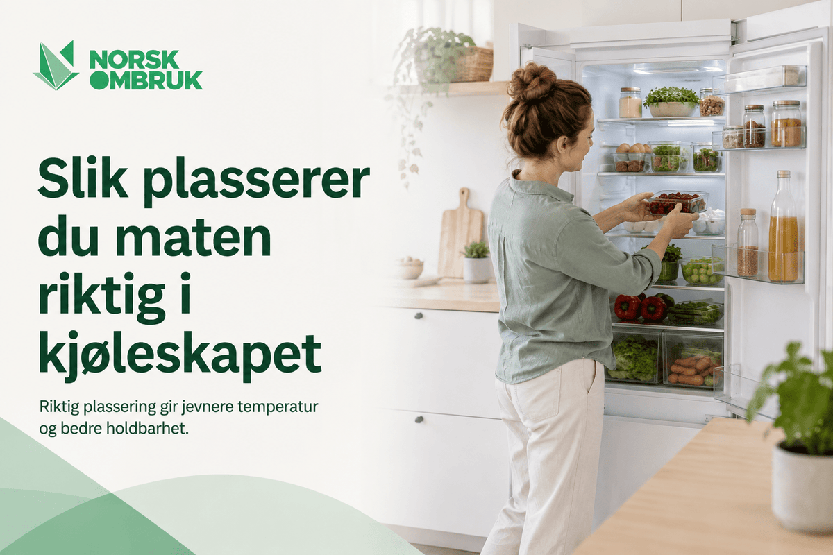 Slik plasserer du maten riktig i kjøleskapet - Norskombruk.no