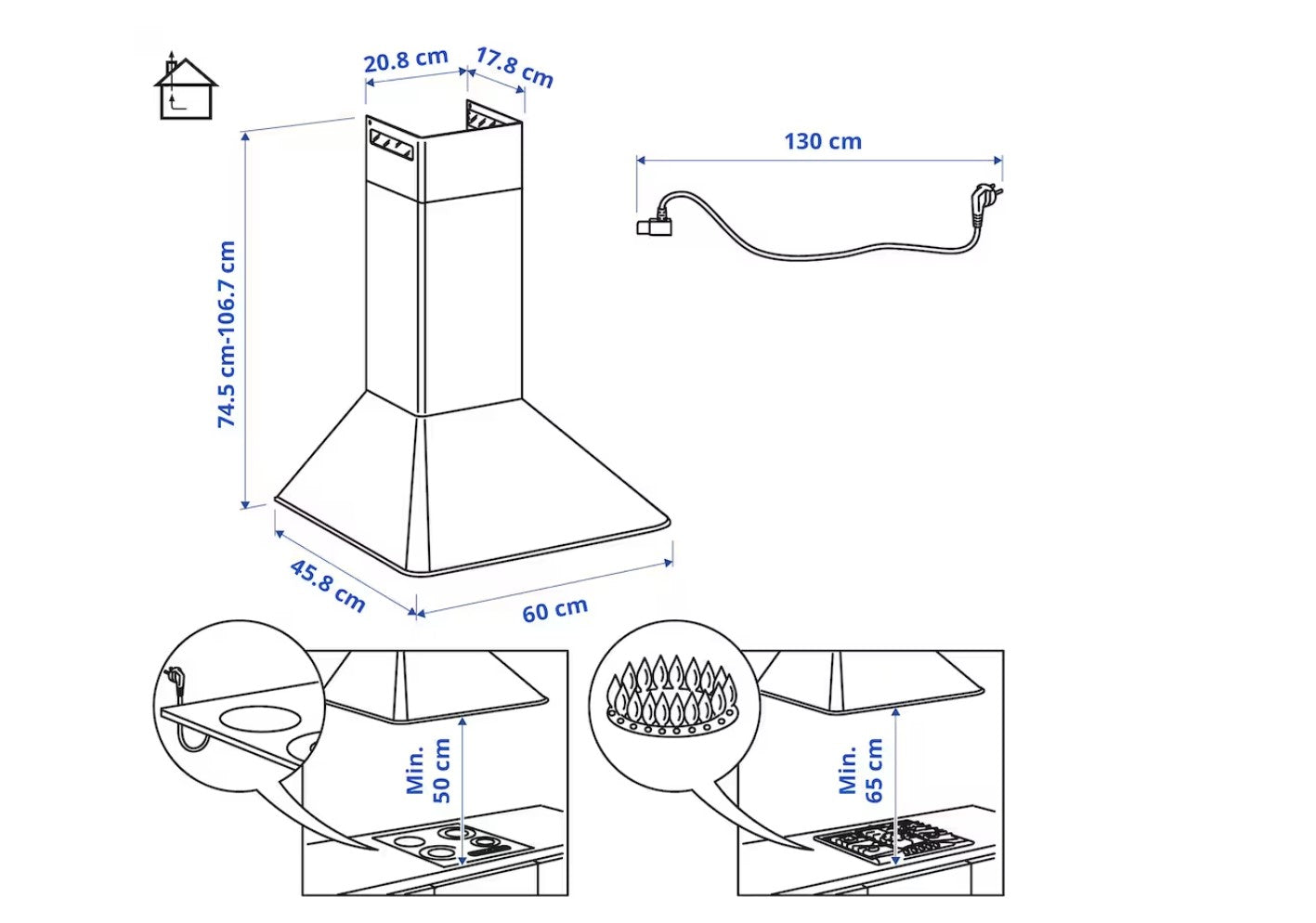 Ikea MATTRADITION Sort vegghengt ventilator