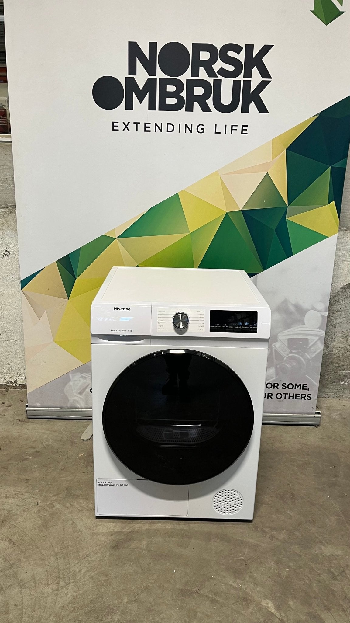 Hisense tørketrommel DHQA902U Varmepumpetørketrommel - Norskombruk.no