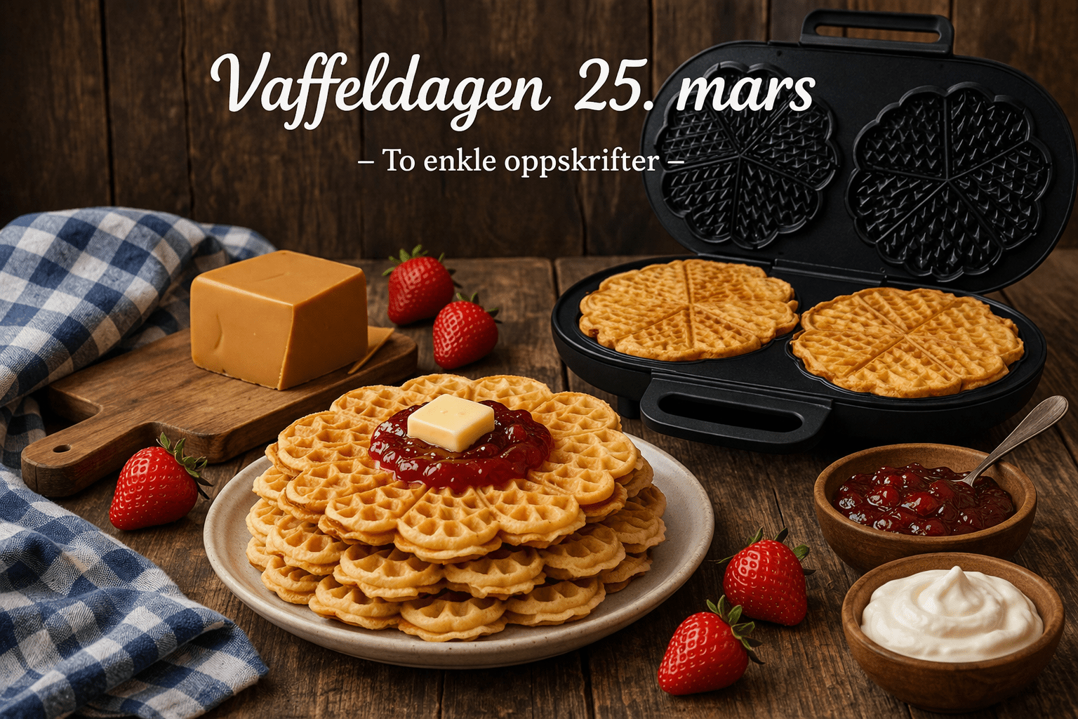 Vaffeldagen 25. mars – to enkle oppskrifter du må prøve - Norskombruk.no