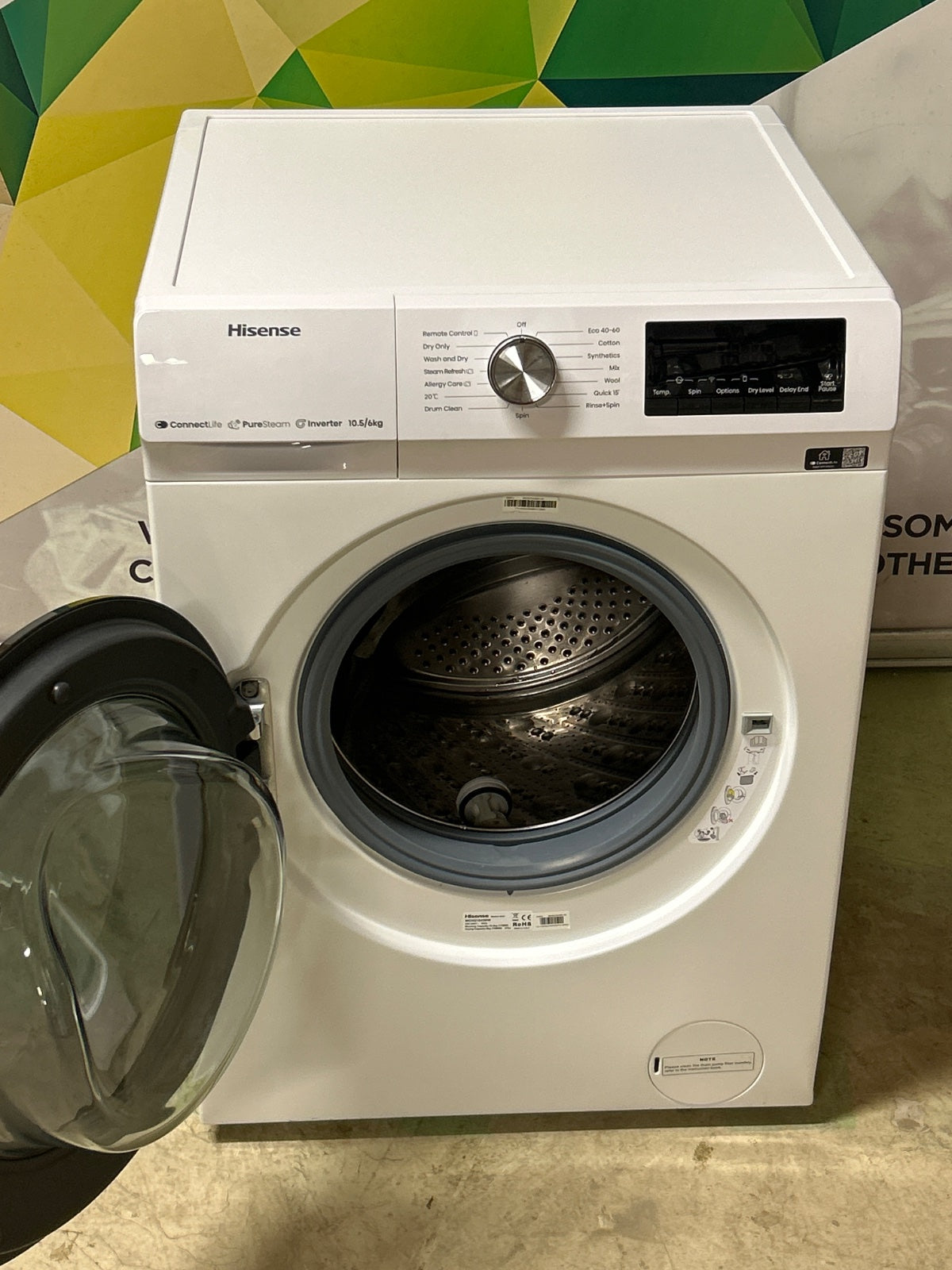 Hisense WD3Q1043BW kombi vaskemaskin/tørketrommel