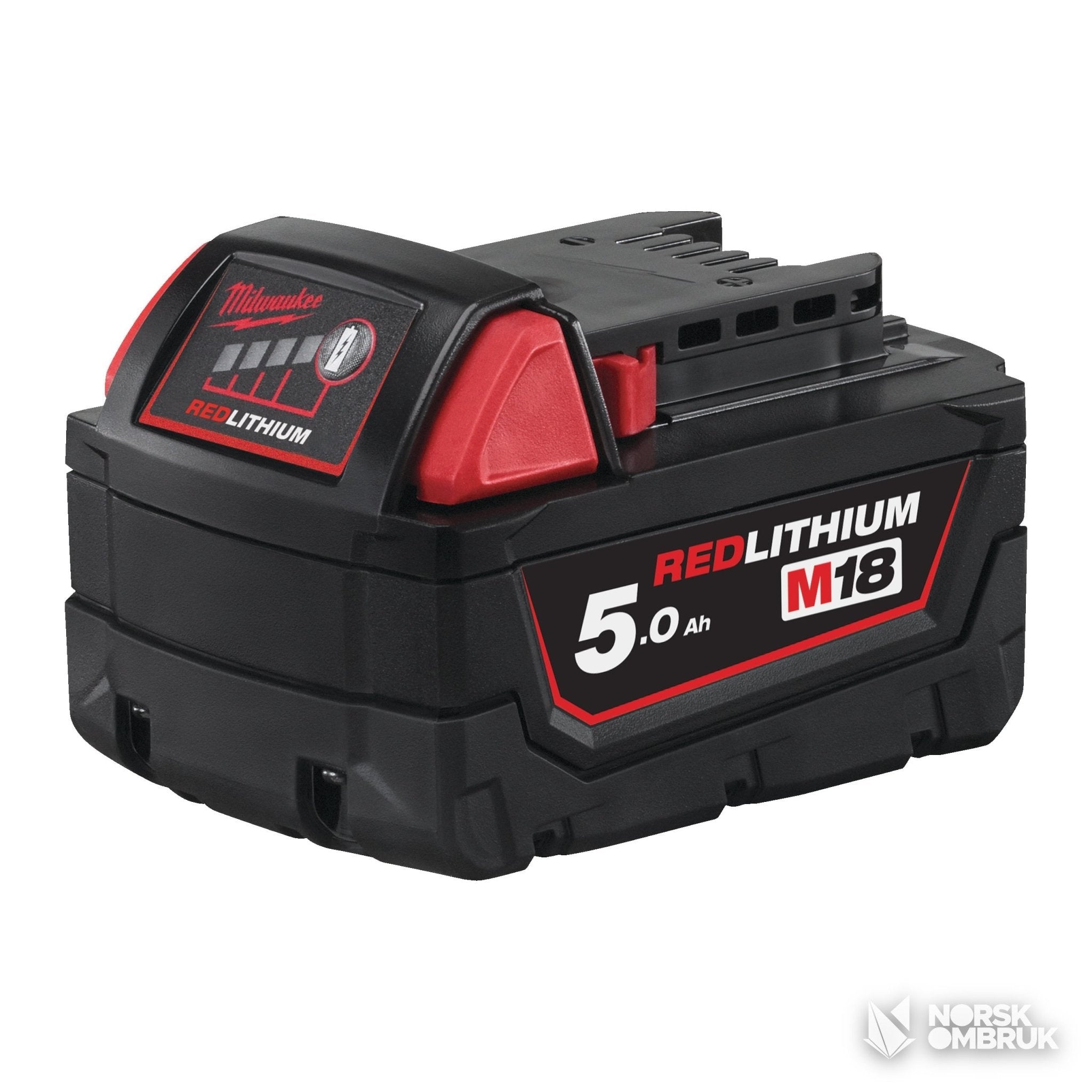 Brukt Milwaukee M18 B5 REDLITHIUM Verktøybatteri 5,0 Ah 18 V verktøybatteri - Norskombruk.no