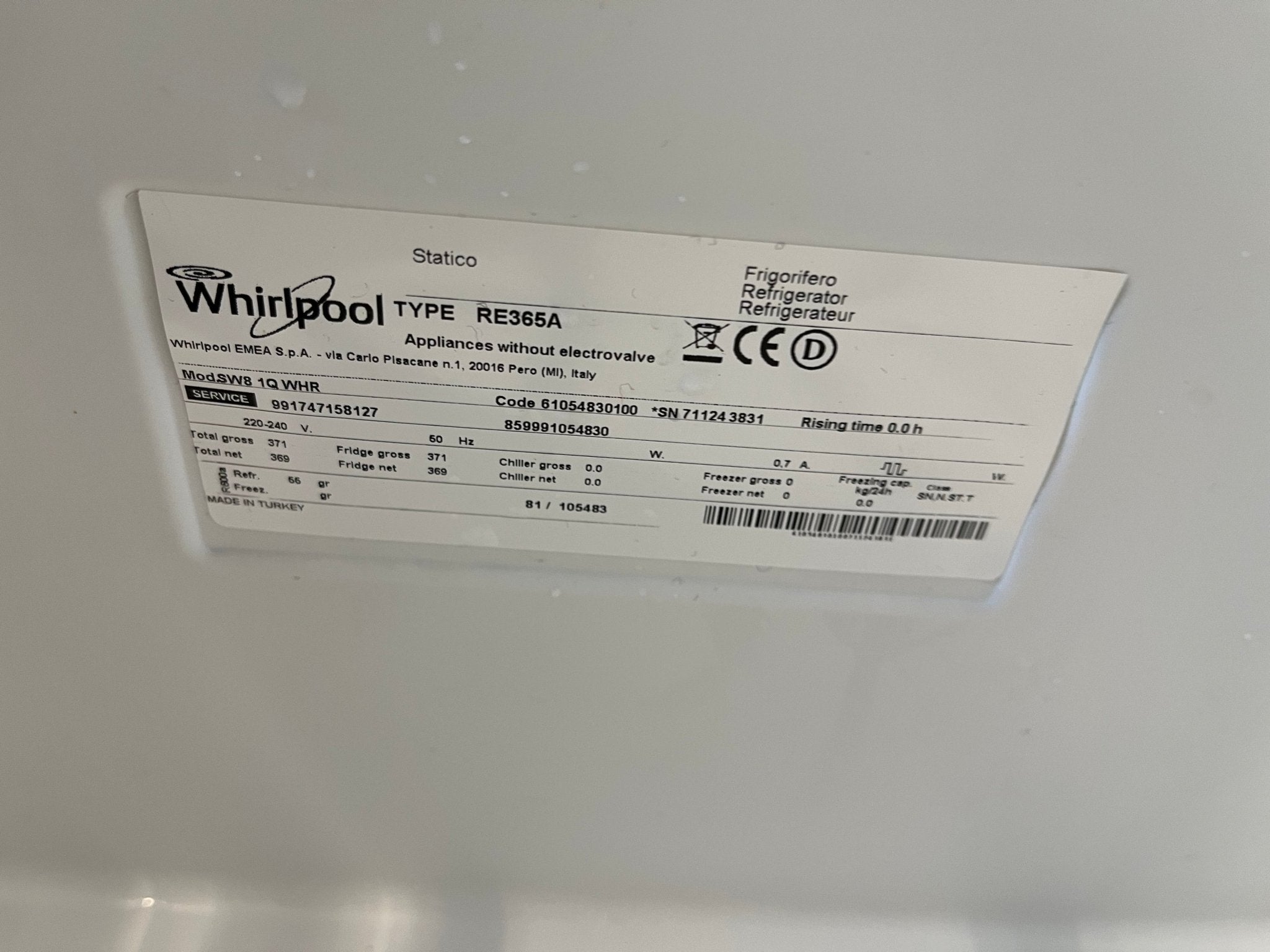 Whirlpool SW8 1Q WHR 1 - Kjøleskap Kjøleskap - Norskombruk.no