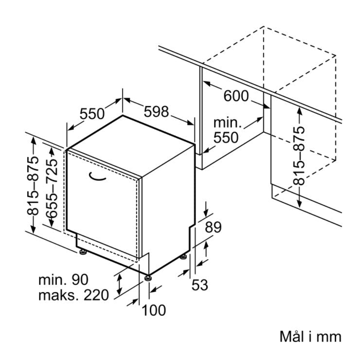 Siemens integrert oppvaskmaskin SN61HX08VE Oppvaskmaskiner - Norskombruk.no